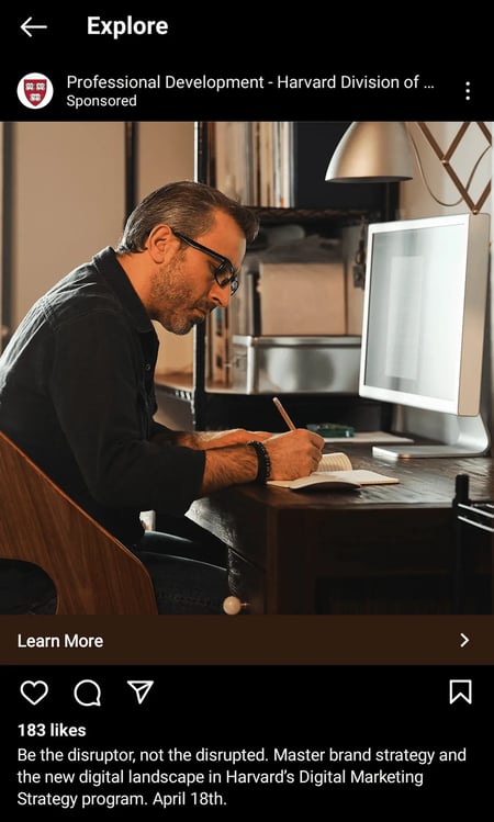 online advertising, instagram explore